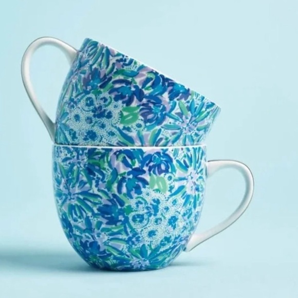 Lilly Pulitzer Dining Lilly Pulitzer Ceramic Mugs Set Of 2 New